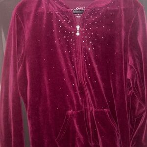 Style & Co. Deep Red Velour Hoodie